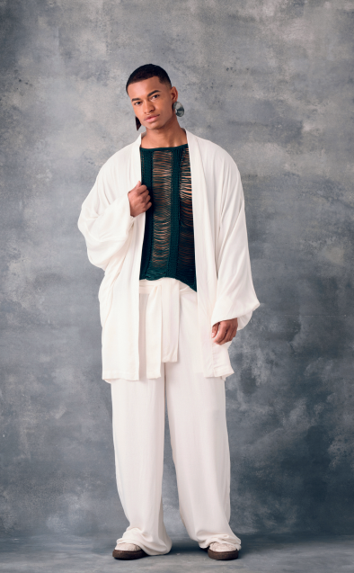 Conjunto en lino natural y tejido artesanal en algodón | Ref. GUATAPÉ / BUGA / PAIPA