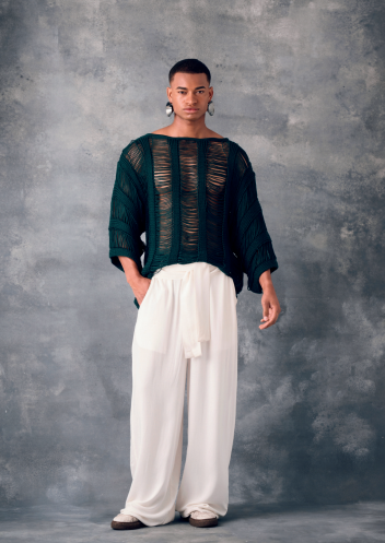 Conjunto en lino natural y tejido artesanal en algodón | Ref. GUATAPÉ / BUGA / PAIPA